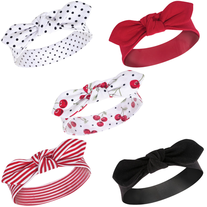 Hudson Baby Cotton and Synthetic Headbands, Cherries