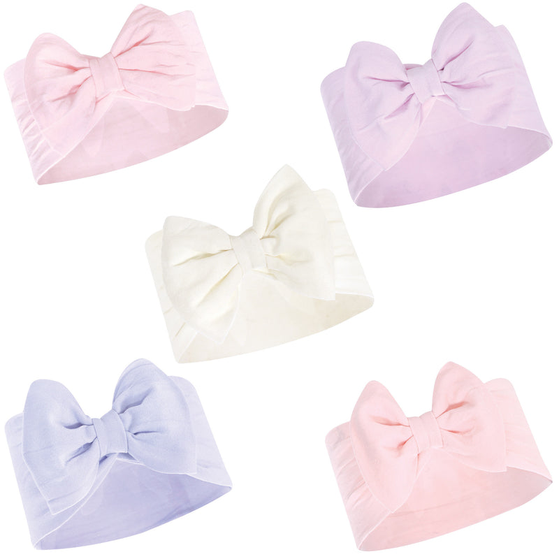 Hudson Baby Cotton and Synthetic Headbands, Lilac Cream