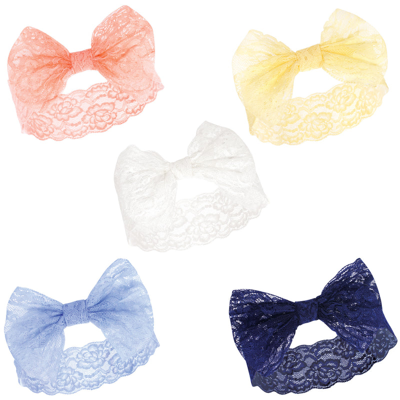 Hudson Baby Cotton and Synthetic Headbands, Periwinkle Yellow