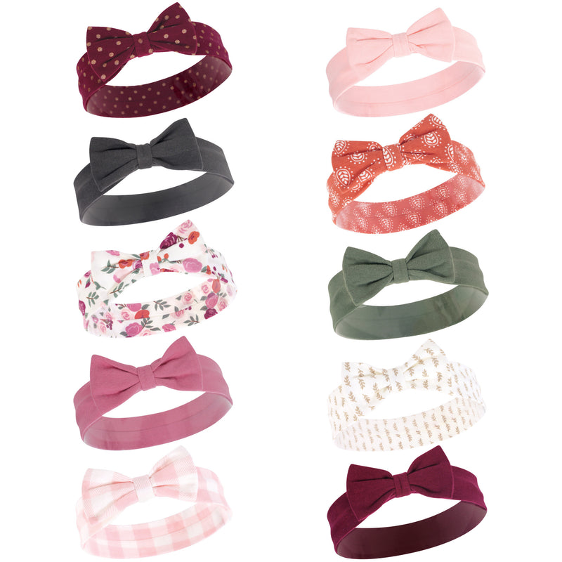 Hudson Baby Cotton and Synthetic Headbands, Fall Floral