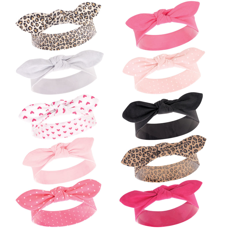 Hudson Baby Cotton and Synthetic Headbands, Leopard