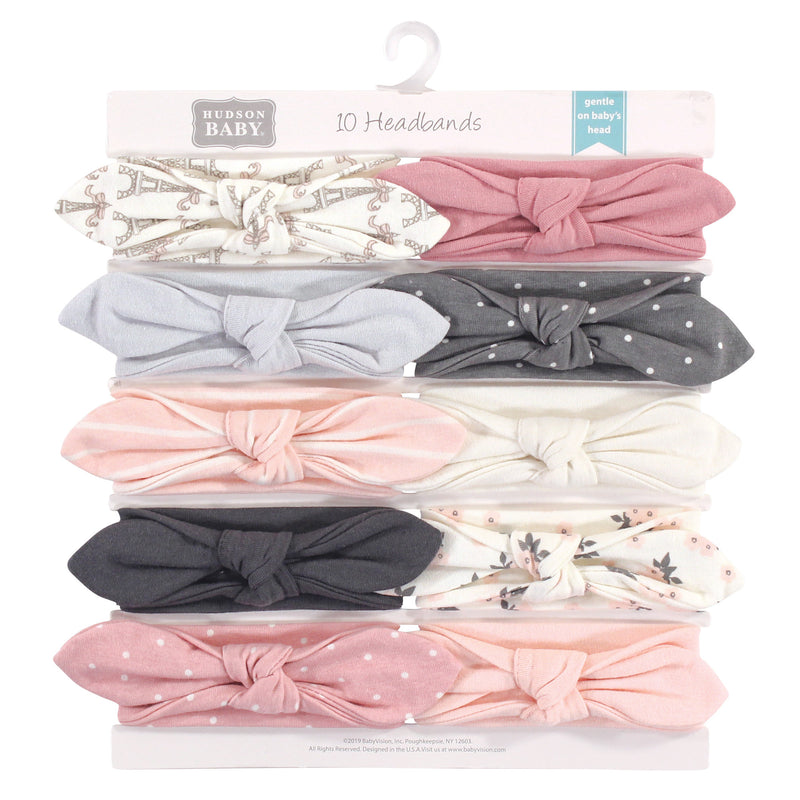 Hudson Baby Cotton and Synthetic Headbands, Paris