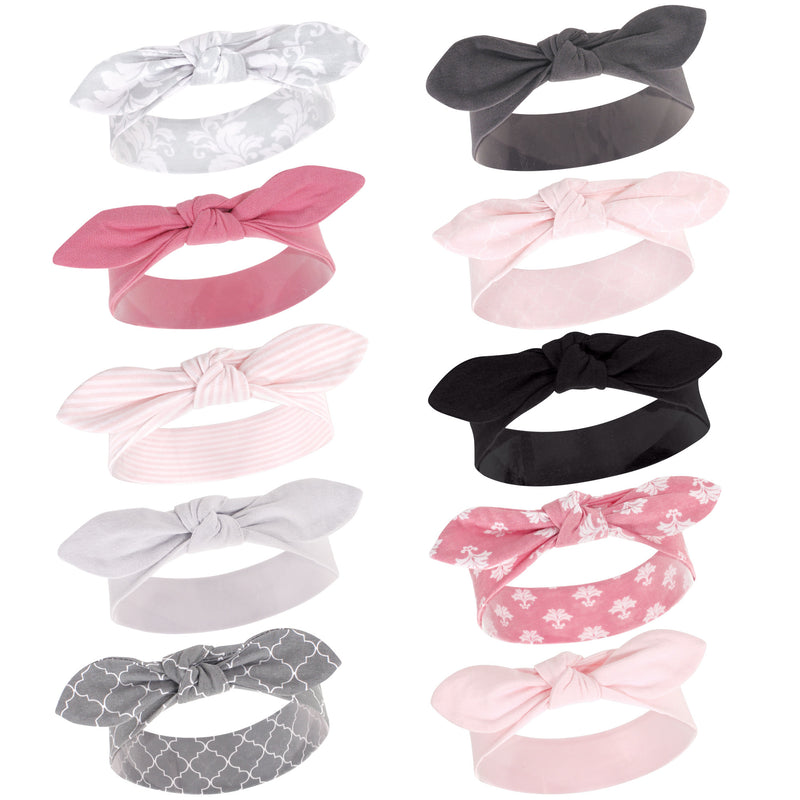 Hudson Baby Cotton and Synthetic Headbands, Damask