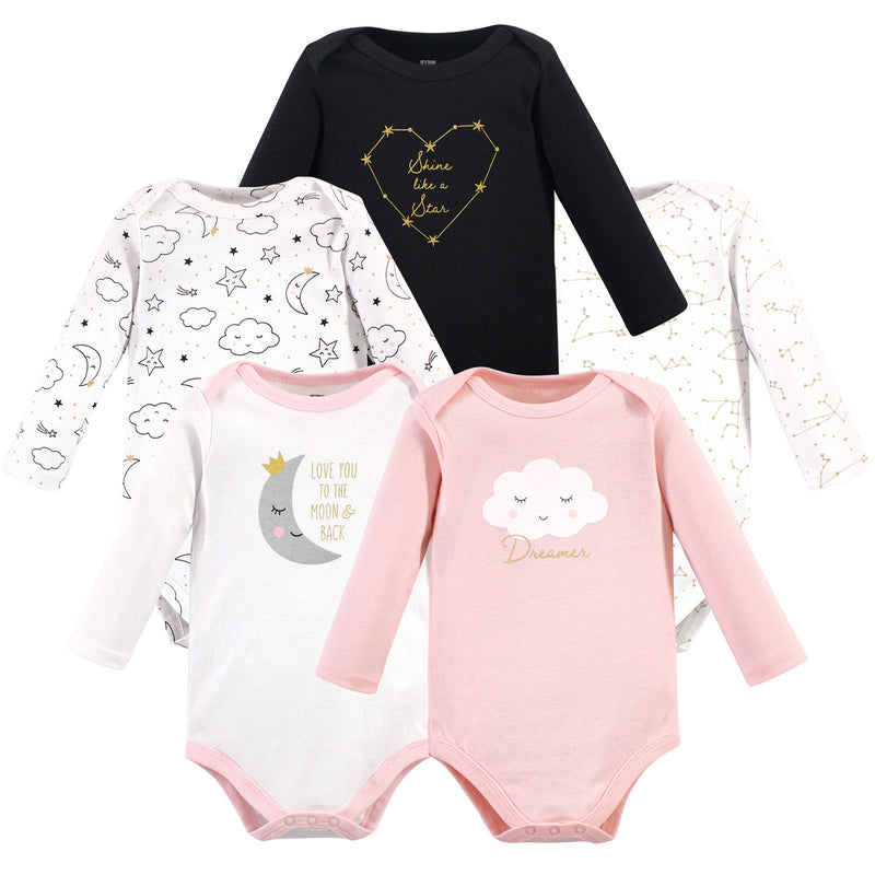 Hudson Baby Cotton Long-Sleeve Bodysuits, Dreamer