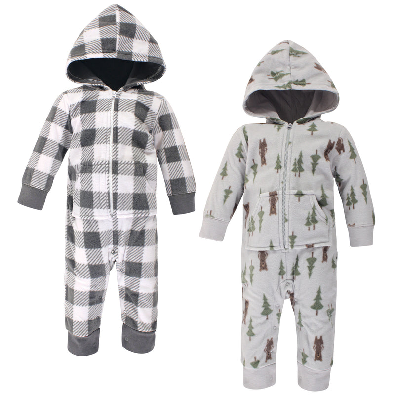 Hudson Baby Fleece Jumpsuits, Coveralls, and Playsuits, Forest Bear Baby