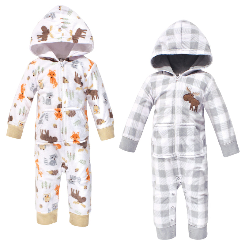 Hudson Baby Fleece Jumpsuits, Coveralls, and Playsuits, Woodland Baby