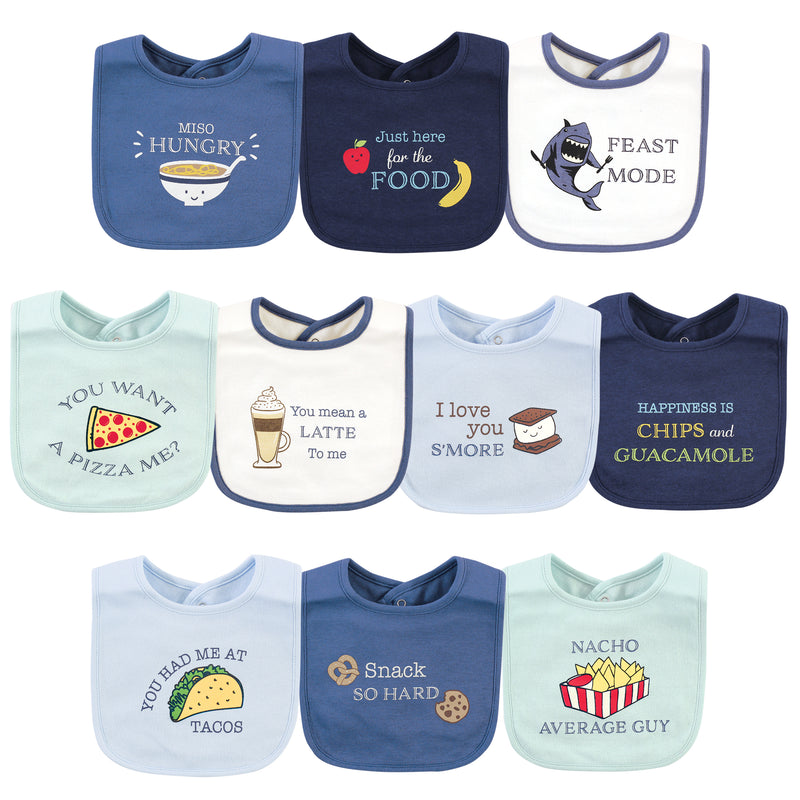 Hudson Baby Cotton Bibs, Food Puns Boy