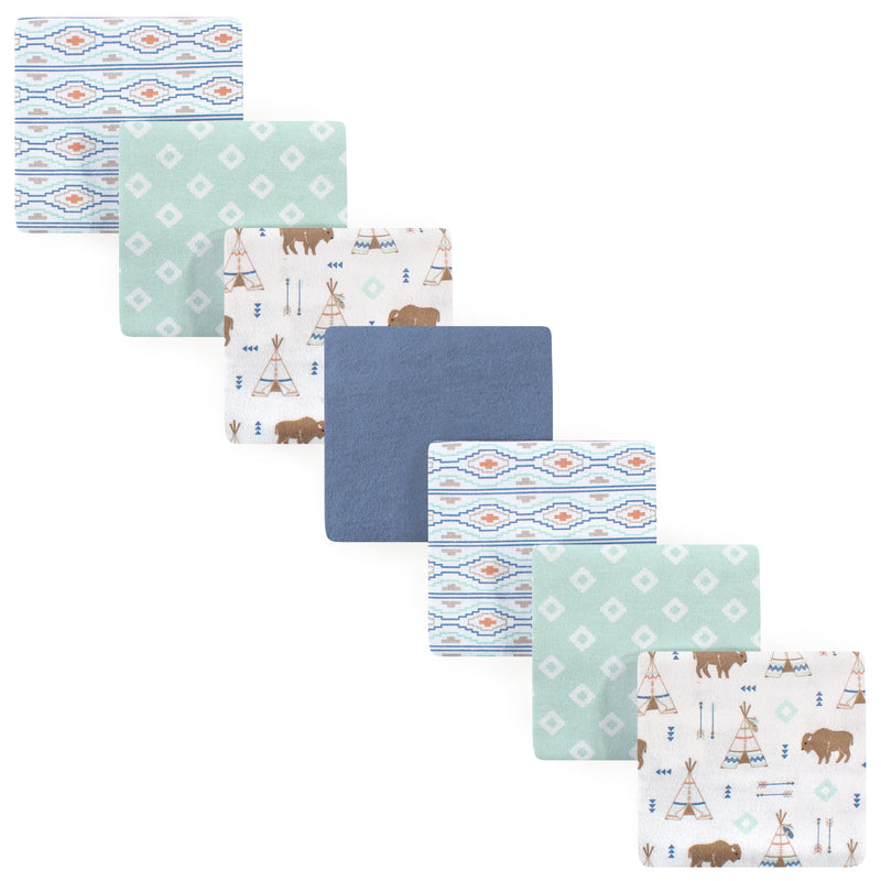 Hudson Baby Cotton Flannel Receiving Blankets Bundle, Teepee