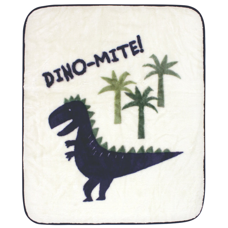 Hudson Baby High Pile Plush Blanket, Dinomite Dinosaur