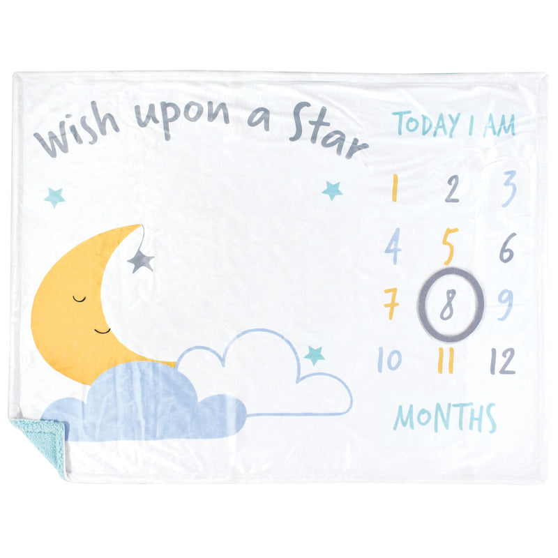 Hudson Baby Plush Holiday and Milestone Blanket, Wish Upon A Star
