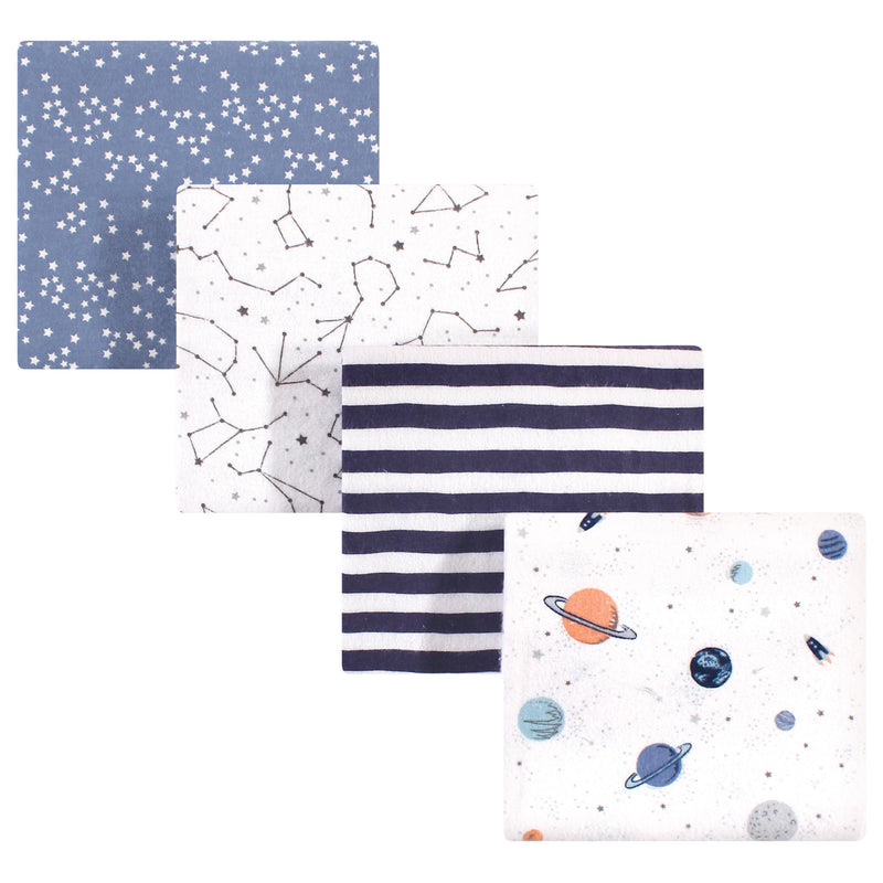 Hudson Baby Cotton Flannel Receiving Blankets, Space