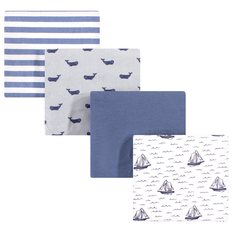 Hudson Baby Cotton Flannel Receiving Blankets, Sailboat