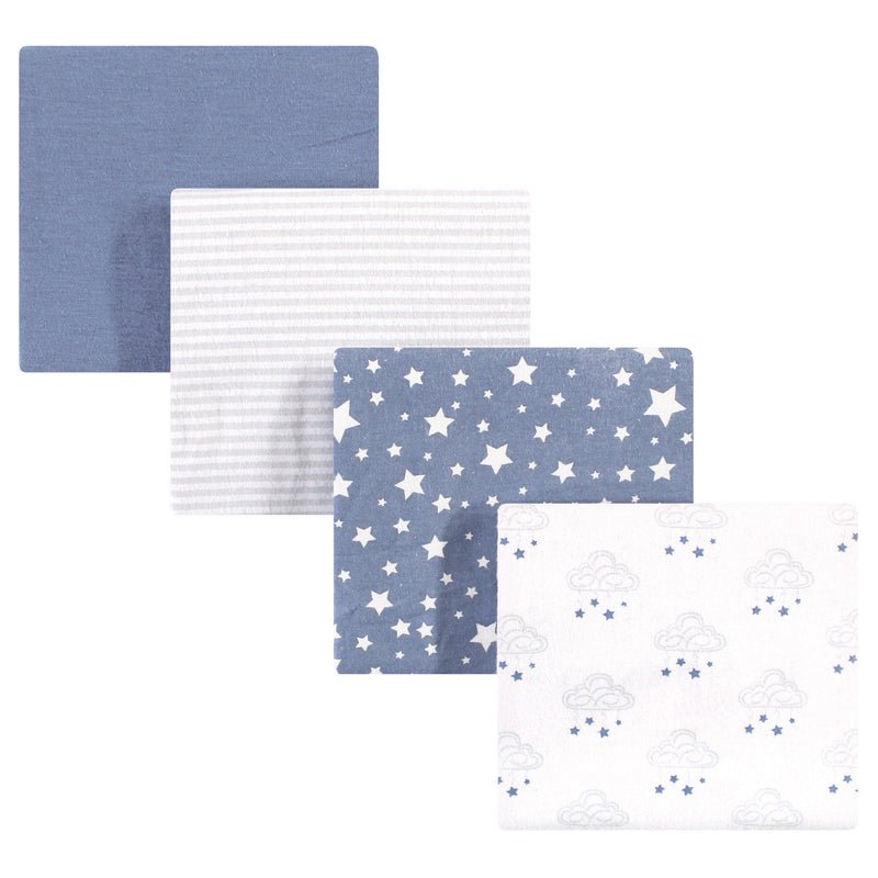 Hudson Baby Cotton Flannel Receiving Blankets, Cloud Mobile Blue