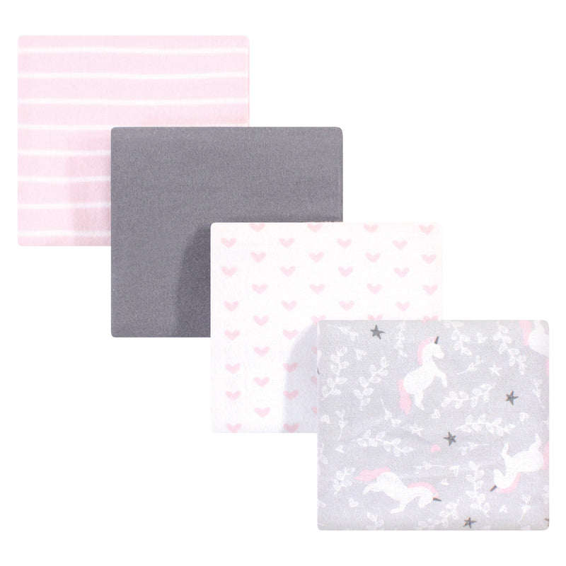 Hudson Baby Cotton Flannel Receiving Blankets, Whimsical Unicorn