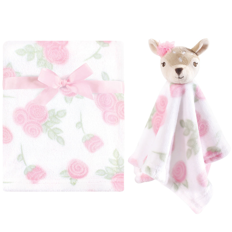 Hudson Baby Plush Blanket with Security Blanket, Fawn