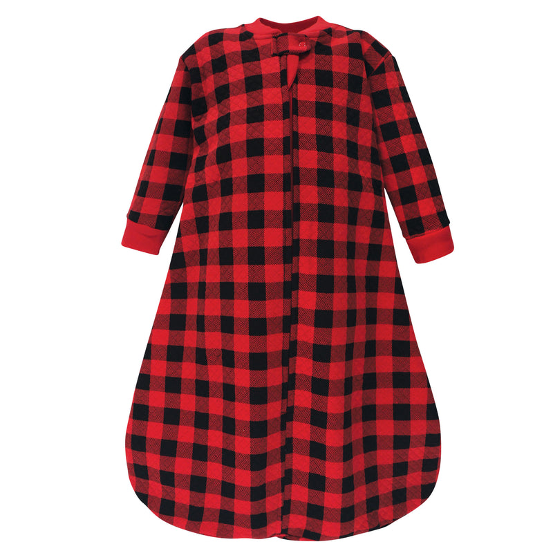 Hudson Baby Premium Quilted Long Sleeve Sleeping Bag and Wearable Blanket, Buffalo Plaid