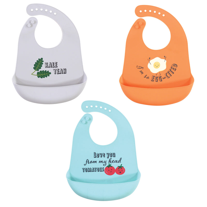 Hudson Baby Silicone Bibs, Kale Yeah