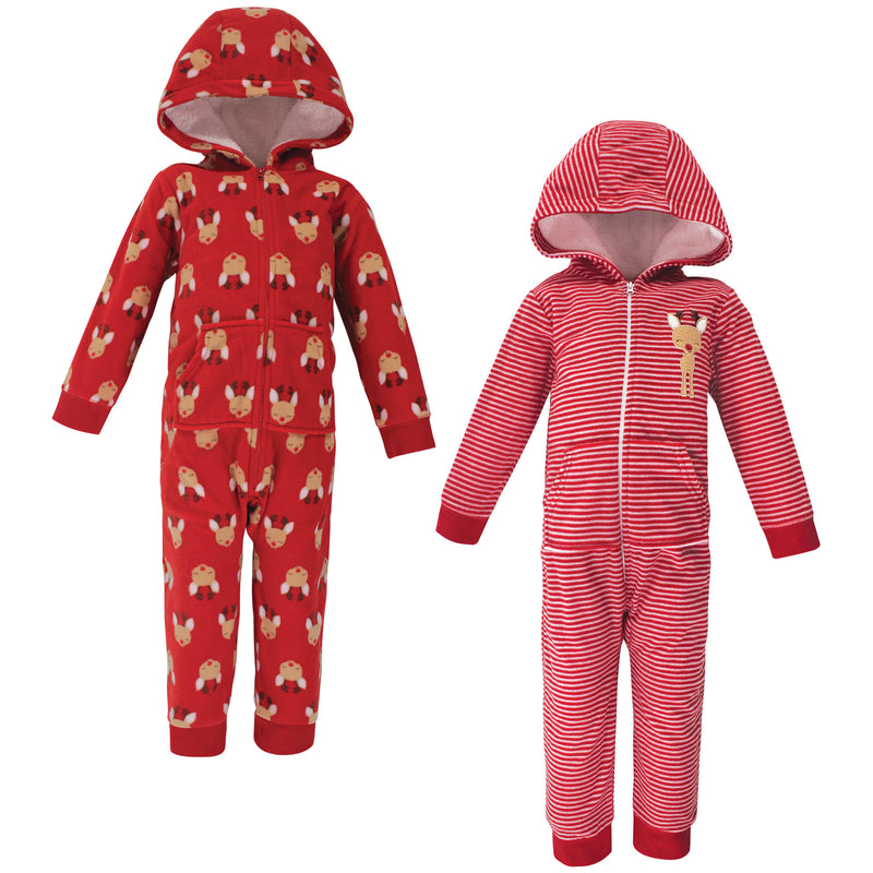 Hudson Baby Fleece Jumpsuits, Coveralls, and Playsuits, Red Reindeer Toddler
