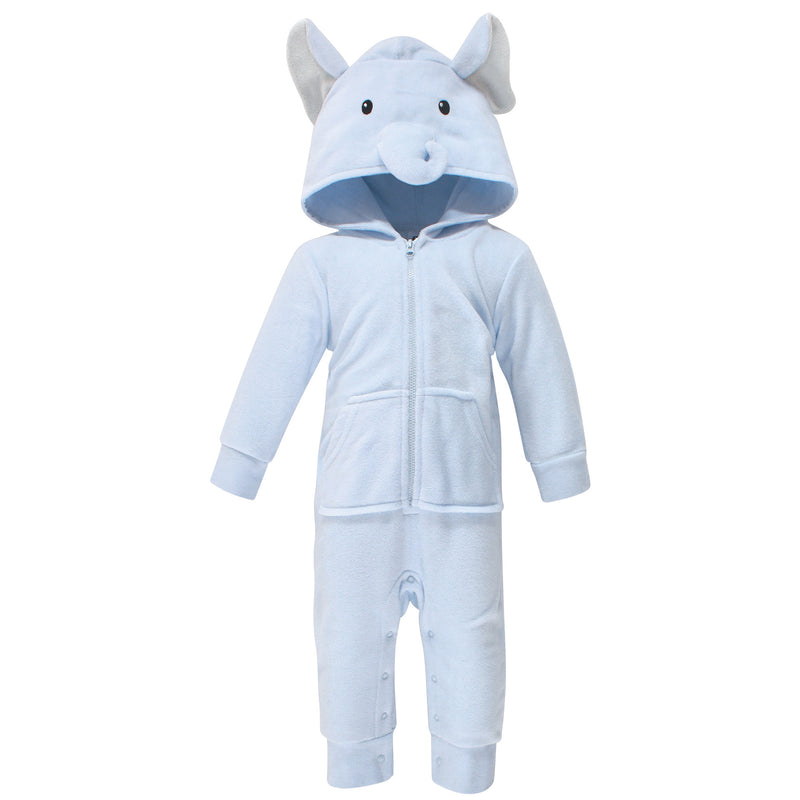Hudson Baby Fleece Jumpsuits, Coveralls, and Playsuits, Blue Elephant Baby