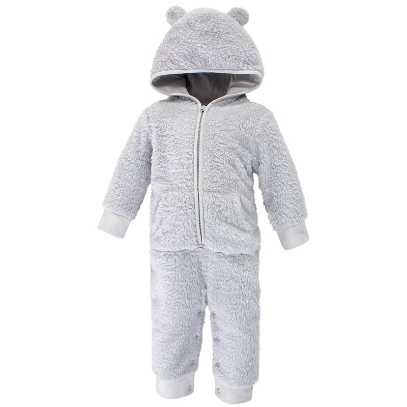 Hudson Baby Fleece Jumpsuits, Coveralls, and Playsuits, Gray Bear Baby