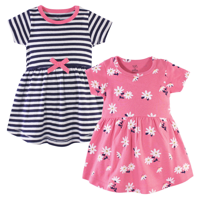 Hudson Baby Cotton Dresses, Pink Daisy