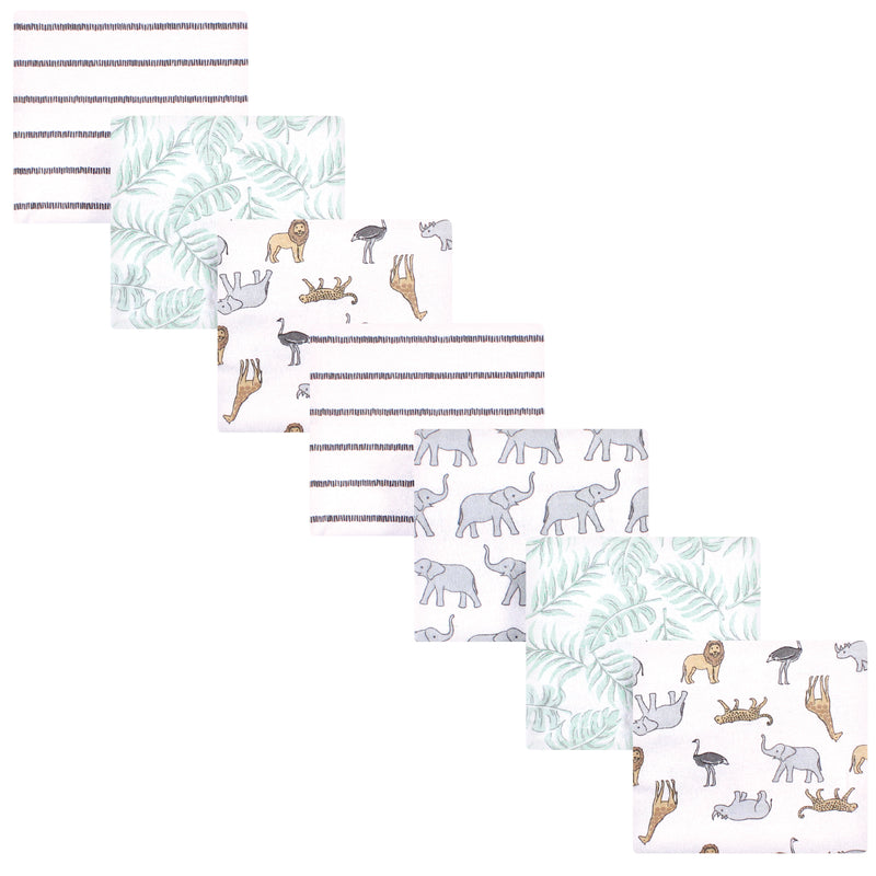 Hudson Baby Cotton Flannel Receiving Blankets Bundle, Modern Neutral Safari