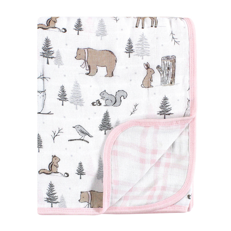 Hudson Baby Muslin Tranquility Quilt Blanket, Winter Forest