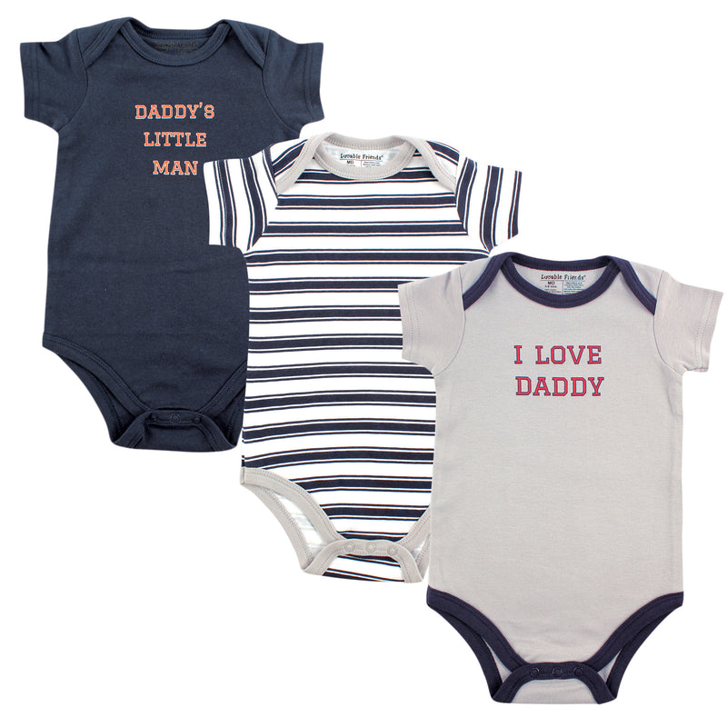 Luvable Friends Cotton Bodysuits, Boy Daddy