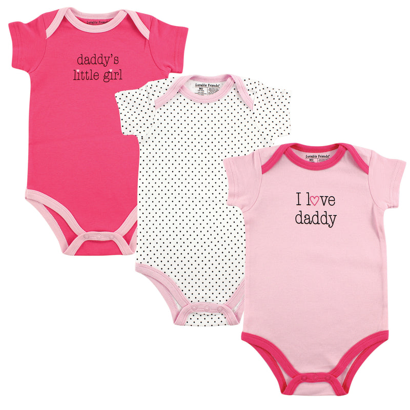 Luvable Friends Cotton Bodysuits, Girl Daddy