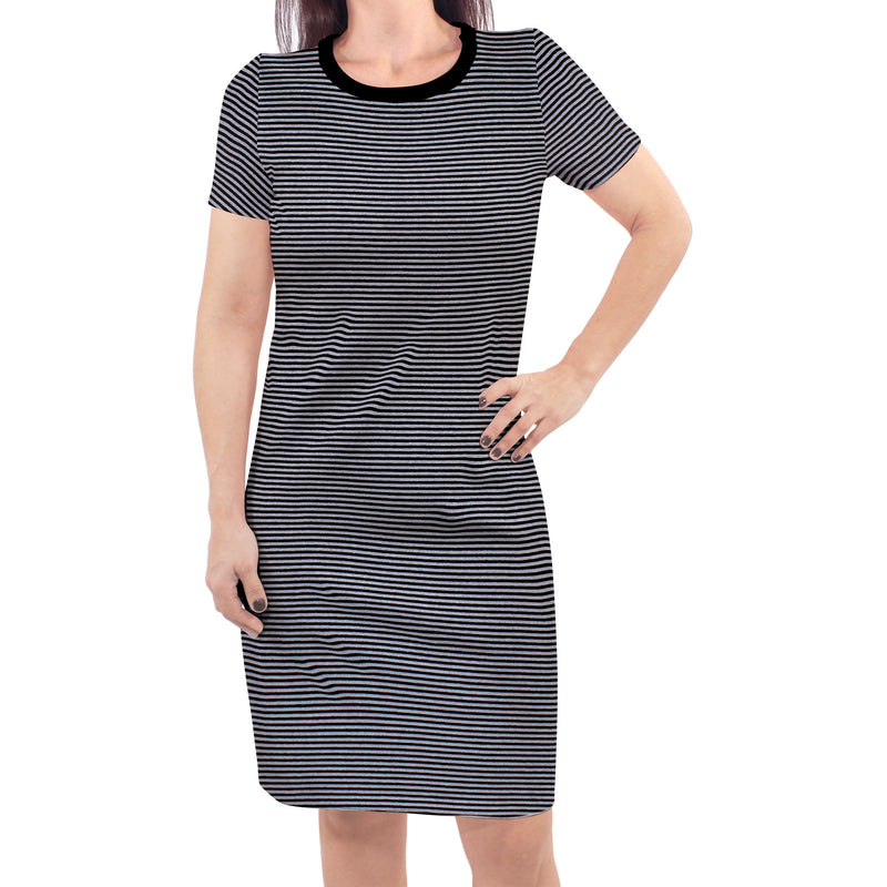 Touched by Nature Organic Cotton Short-Sleeve and Long-Sleeve Dresses, Women Black Heather Gray Short Sleeve