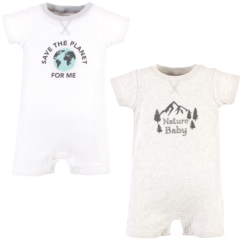 Touched by Nature Organic Cotton Rompers, Nature Baby