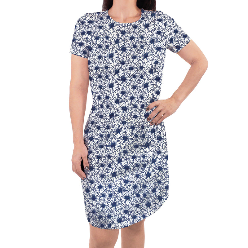 Touched by Nature Organic Cotton Short-Sleeve and Long-Sleeve Dresses, Women Daisy Short Sleeve
