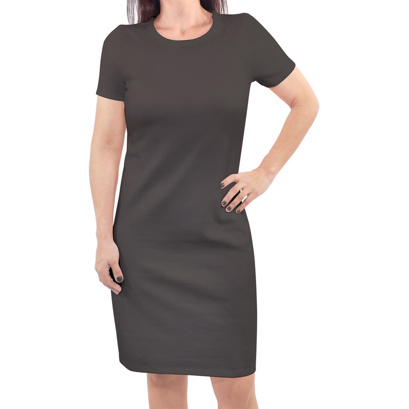 Touched by Nature Organic Cotton Short-Sleeve and Long-Sleeve Dresses, Women Charcoal Short Sleeve