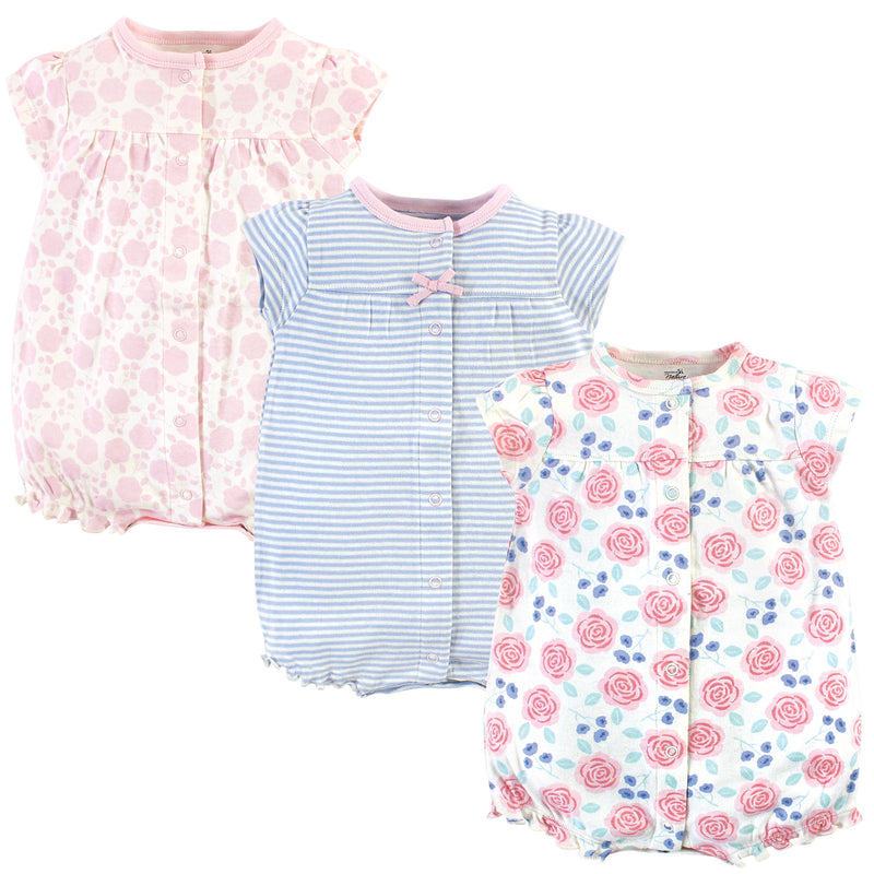 Touched by Nature Organic Cotton Rompers, Pink Rose