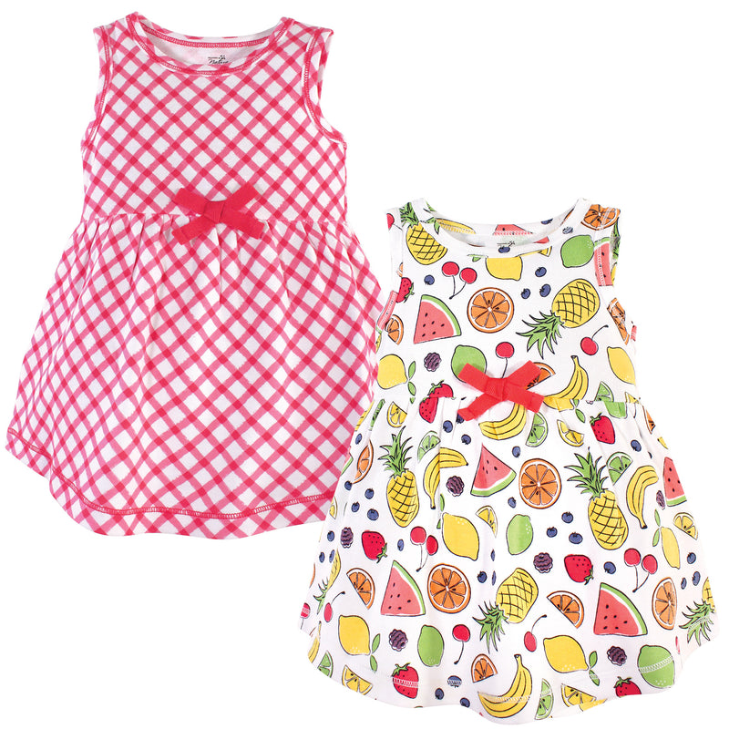 Touched by Nature Organic Cotton Short-Sleeve and Long-Sleeve Dresses, Baby Toddler Fruit Sleeveless