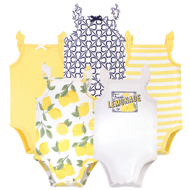 Touched by Nature Organic Cotton Bodysuits, Lemon Tree