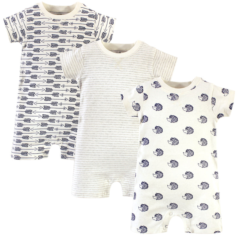 Touched by Nature Organic Cotton Rompers, Hedgehog