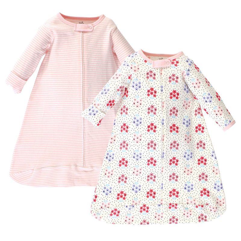 Touched by Nature Organic Cotton Long-Sleeve Wearable Sleeping Bag, Sack, Blanket, Floral Dot
