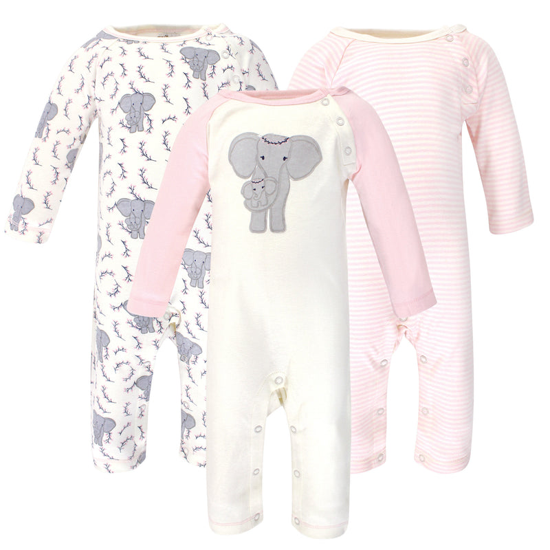 Touched by Nature Organic Cotton Coveralls, Girl Elephant