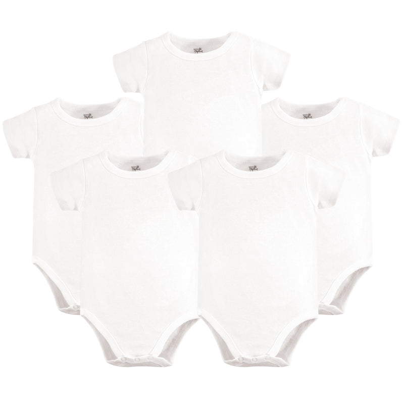 Touched by Nature Organic Cotton Bodysuits, White Short-Sleeve