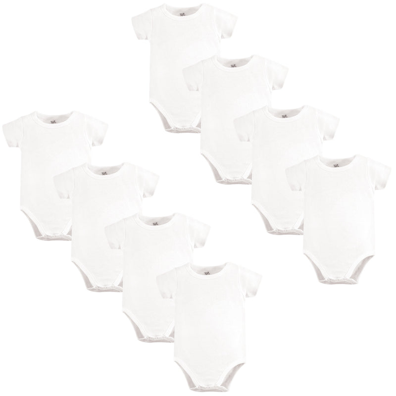 Touched by Nature Organic Cotton Bodysuits, White 8-Pack