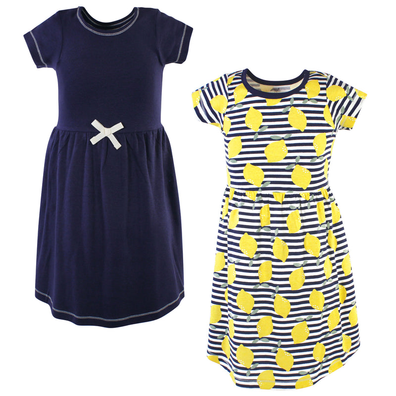 Touched by Nature Organic Cotton Short-Sleeve and Long-Sleeve Dresses, Youth Lemons Short Sleeve