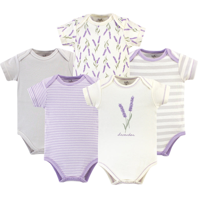 Touched by Nature Organic Cotton Bodysuits, Lavender