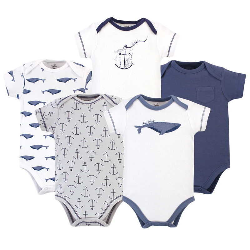 Touched by Nature Organic Cotton Bodysuits, Blue Whale