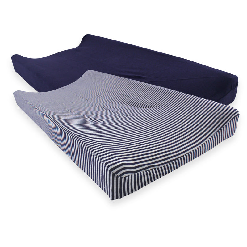 Touched by Nature Organic Cotton Changing Pad Cover, Navy Heather Gray