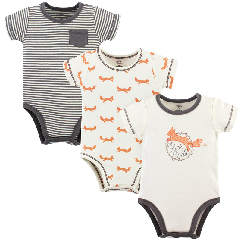 Touched by Nature Organic Cotton Bodysuits, Fox 3-Pack