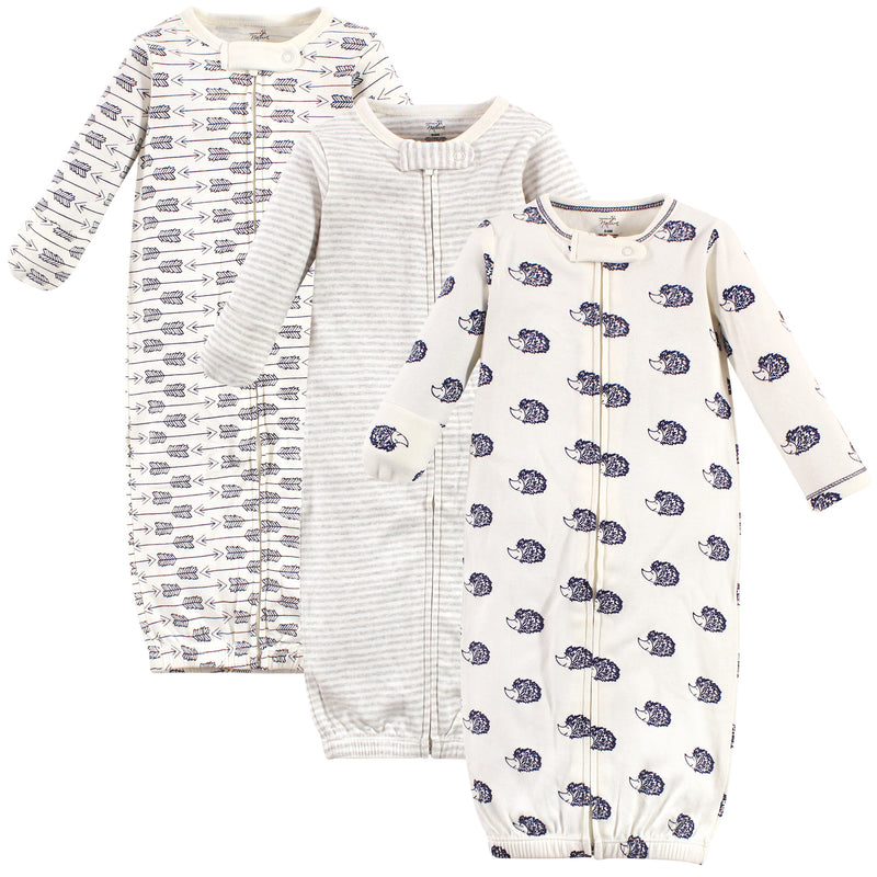 Touched by Nature Organic Cotton Zipper Gowns, Hedgehog