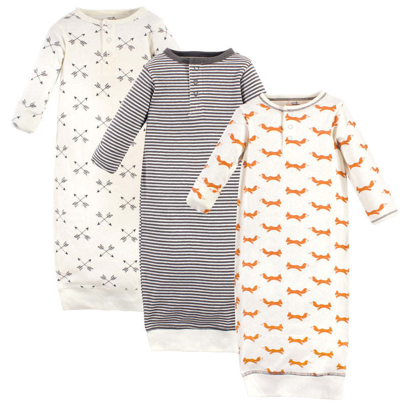 Touched by Nature Organic Cotton Henley Gowns, Fox