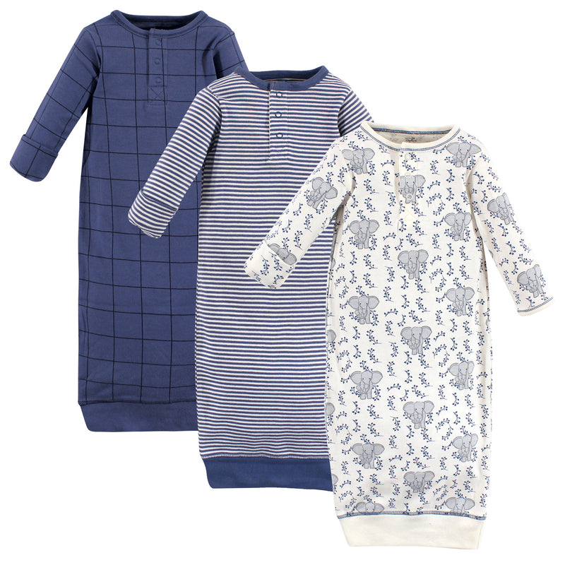 Touched by Nature Organic Cotton Henley Gowns, Elephant