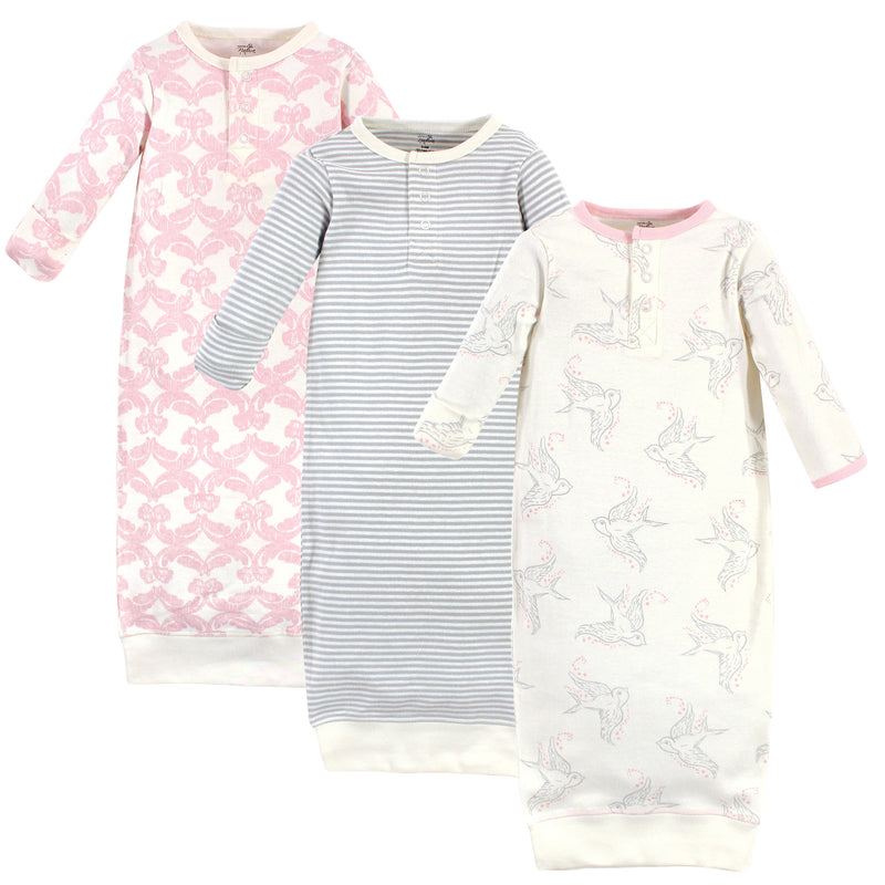 Touched by Nature Organic Cotton Henley Gowns, Bird